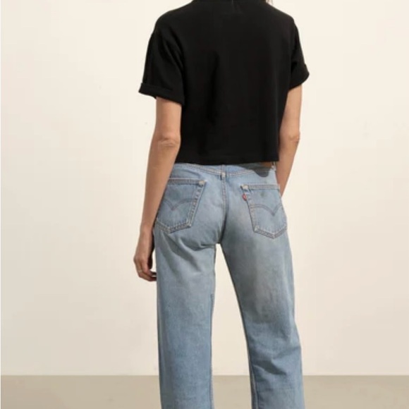 NWOT Buck Mason Field-Spec Boyfriend Crop Black Tee Shirt Size Mediun - Picture 5 of 9